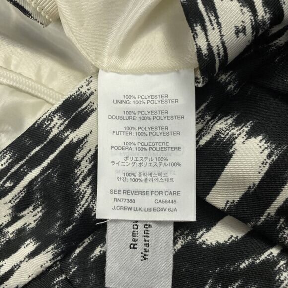 J Crew Skirt Women's Size 2 Black White Blurred Ikat Pleated Lined Style B4435 - Picture 5 of 7